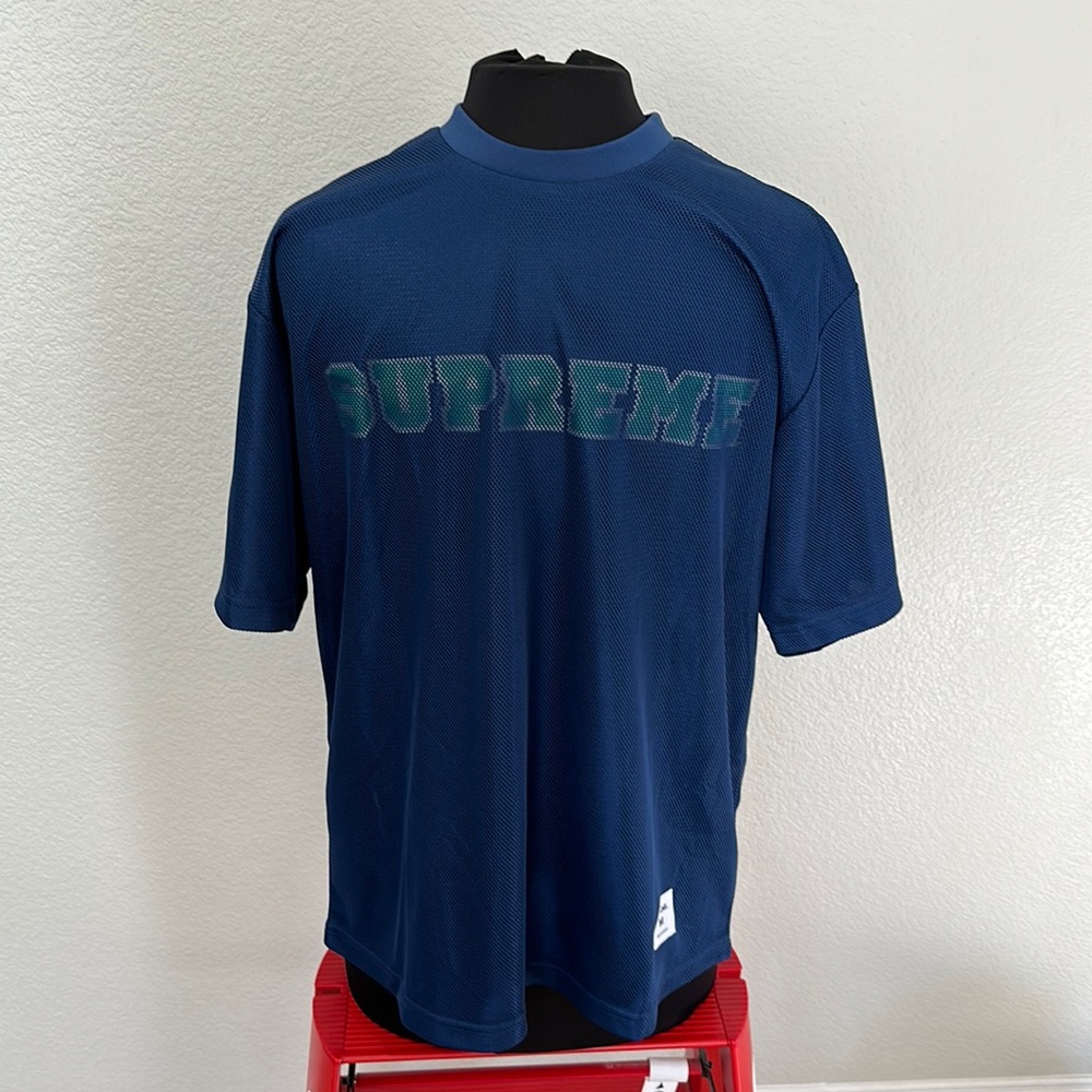 Supreme dazzle mesh navy top.